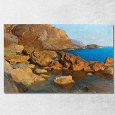 Costa Rocciosa Vicino A Nervi Nel Sole Della Sera Alfred Zoff, azf34 quadro stam