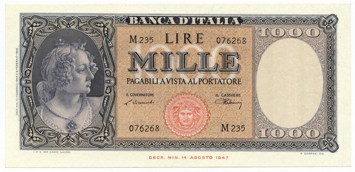 1000 lire italia ornata - lire,