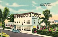 Miami Beach Florida Revlin Hotel Collins Ave 13° cartolina anni '30 art deco