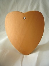 N.06 TEGOLE CUORE IN COTTO ROSSO DA CM.9 FATTE A MANO PER DECOUPAGE DECORAZIONE