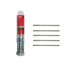 MILWAUKEE | 5 Punte Ø10x165mm per Tassellatore SDS-Plus 4 Taglienti al Carburo