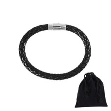 Bracciale in pelle in acciaio