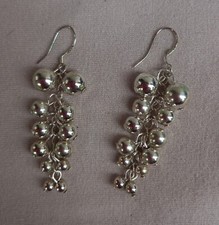 Orecchini  di Argento 925 Nuovi A GRAPPOLO Lunghezza Media