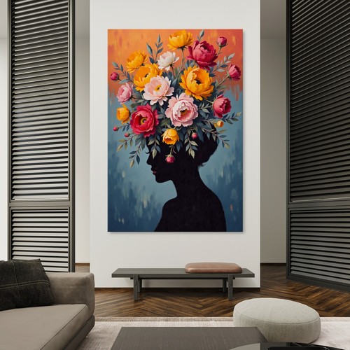 Donna con fiori - , in