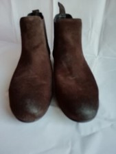 STIVALETTO/TRONCHETTO DONNA IN PELLE SCAMOSCIATA, MARRONE, N. 38, USATO.