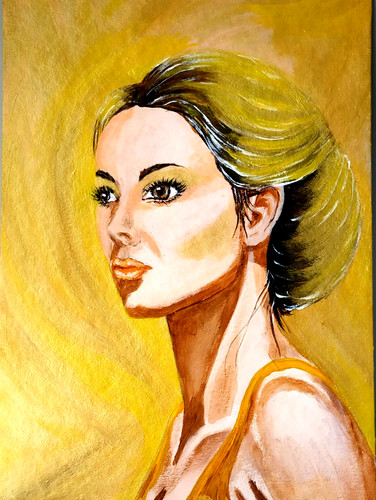 Ritratto donna dipinto - donna,,