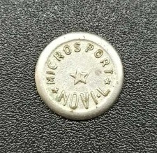 Gettone Pubblicitario Microsport Calcio Balilla Novi Ligure Jeton Vintage 