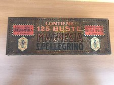 SCATOLA IN LATTA MAGNESIA SAN PELLEGRINO  ORIGINALE    33,5 x 12,5 cm