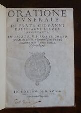 CINQUECENTINA - DALLE ARMI, ORATIONE IN MORTE PANIGAROLA, TORINO, 1594 - RARA