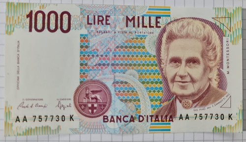 1000 lire montessori 1990 - lire,