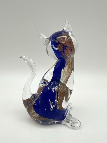Statuina gatto vetro artistico