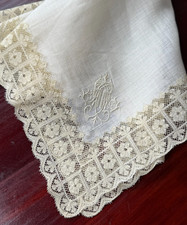 PIZZO ANTICO - FAZZOLETTO ricamato - Valenciennes aux fuseaux - fine XIX secolo