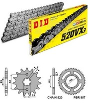 TRASMISSIONE YAMAHA XV VIRAGO 250 1989 2005 CATENA DID 520 VX3 CORONA PIGNONE