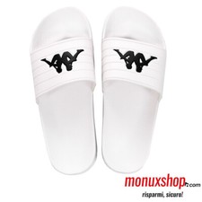 303G7V0 921 CIABATTE KAPPA LOGO MATESE BIANCHE PANTOFOLE UNISEX BAMBINO IN GOMMA