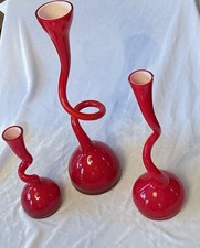 Set 3 vasi a dondolo Normann Copenhagen - rosso - Britt Bonnesen - vetro soffiato a bocca