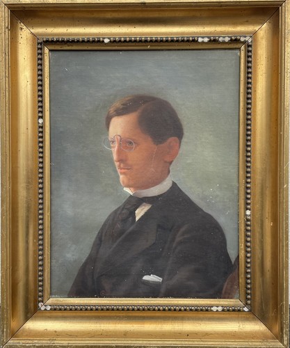 Antico dipinto olio ritratto - a,