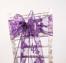 Organza Sedia Fascia Fiocco Cappucci Tavolo Runners Farfalla Flock Motivo Nozze