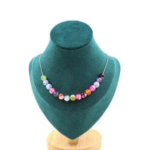 Collana perle agata crackle - collana, 15
