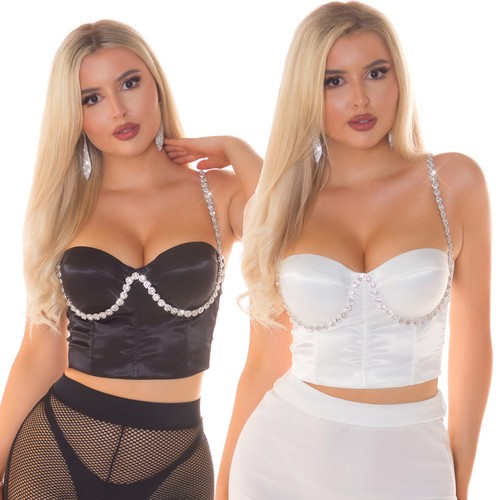 Top donna elegante raso con