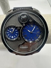 Orologio Bernoulli 9798 Uomo Dual Time Nuove Batterie 54MM 9,5" Cinturino Silicone V