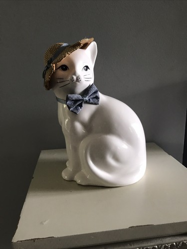 Gatto fantasia bianco ceramica