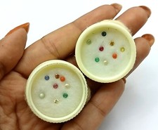 Vero Rotondo Gemma 8 Multicolore Pianeti Guarnizione Confezione Scatola Set Old