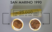 SAN MARINO !!! N. 1 ROTOLINO ROLLS 500 LIRE 1990 LA REPUBBLICA E IL MONDO !!!