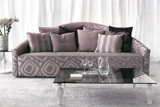 DIVANO AGATA MEZZALUNA 3 posti fisso + cucini schienale , tessuto antimacchia 