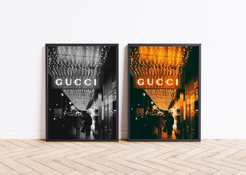 Gucci poster bianco nero - gucci,