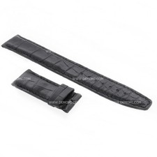 Cinturino Misure adatte a IWC Portoghese in Alligatore Nero 20/18 mm deployante 