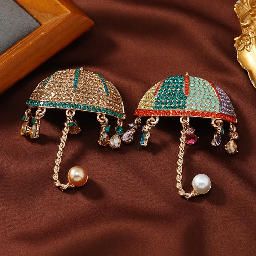 Spilla ombrello strass giacca - spilla,
