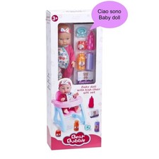 Bambola con seggiolone ciuccio