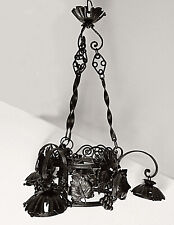 Lampadario antico ferro battuto primi '900 Liberty