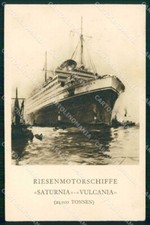 Trieste Città Nave a Motore Gigante Saturnia Vulcania cartolina RT4898