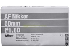 Manuale cartaceo originale per Nikon AF Nikkor 50mm. f1,8 D.