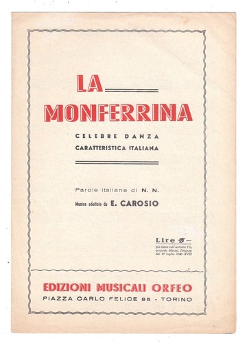 Spartito monferrina - spartito,