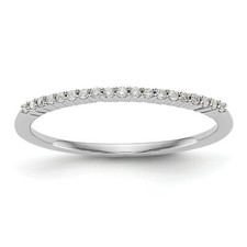 14k Oro Bianco e Diamanti Fede