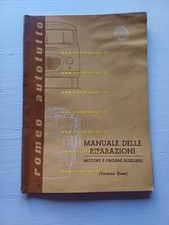 Alfa Romeo furgone Romeo Autotutto manuale officina MOTORE Diesel 1957 originale