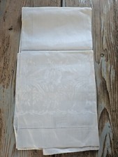 2 x Asciugamano Fiandra Lino Bianco Damascata Tenda Orlo A Giorno 119x64 cm. 