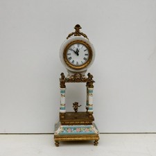 Orologio da Camino Porcellana Bronzo A. C. F. Vintage Antico 