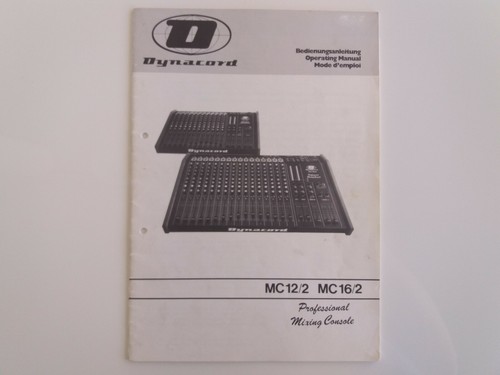 Dynacord mc12 mc16 - mc16/2, console