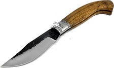 COLTELLO ARTIGIANALE “TIPO ARBURESA” PIEGHEVOLE IN ACCIAIO BALESTRA DA CACCIA