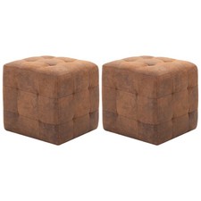 2x Pouf Grigio in Similpelle