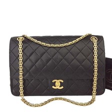 Borsa a tracolla EGA vintage CHANEL doppia patta 27 pelle di agnello trapuntata catena*/8BJ0333