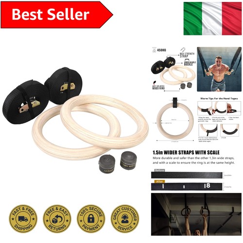 Anelli ginnastica legno - anelli, in