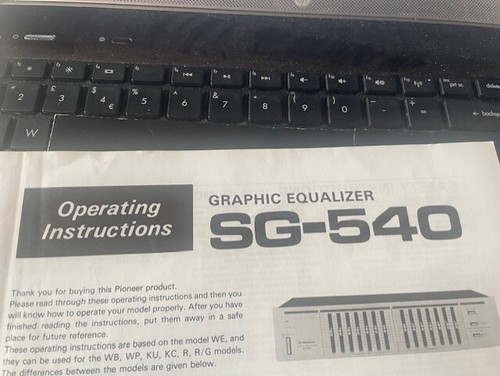 Pioneer 540 equalizzatore - pioneer, sg-540