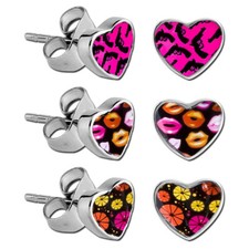 1 Paio Orecchio Spina Cuori