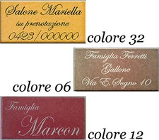 Targa nome incisa su