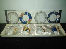 Set 4 tazzine + piattini miniature in porcellana finissima T. Limoges art. 0068
