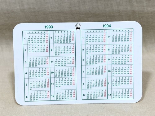 Rolex calendar 1993 1994 - calendar,